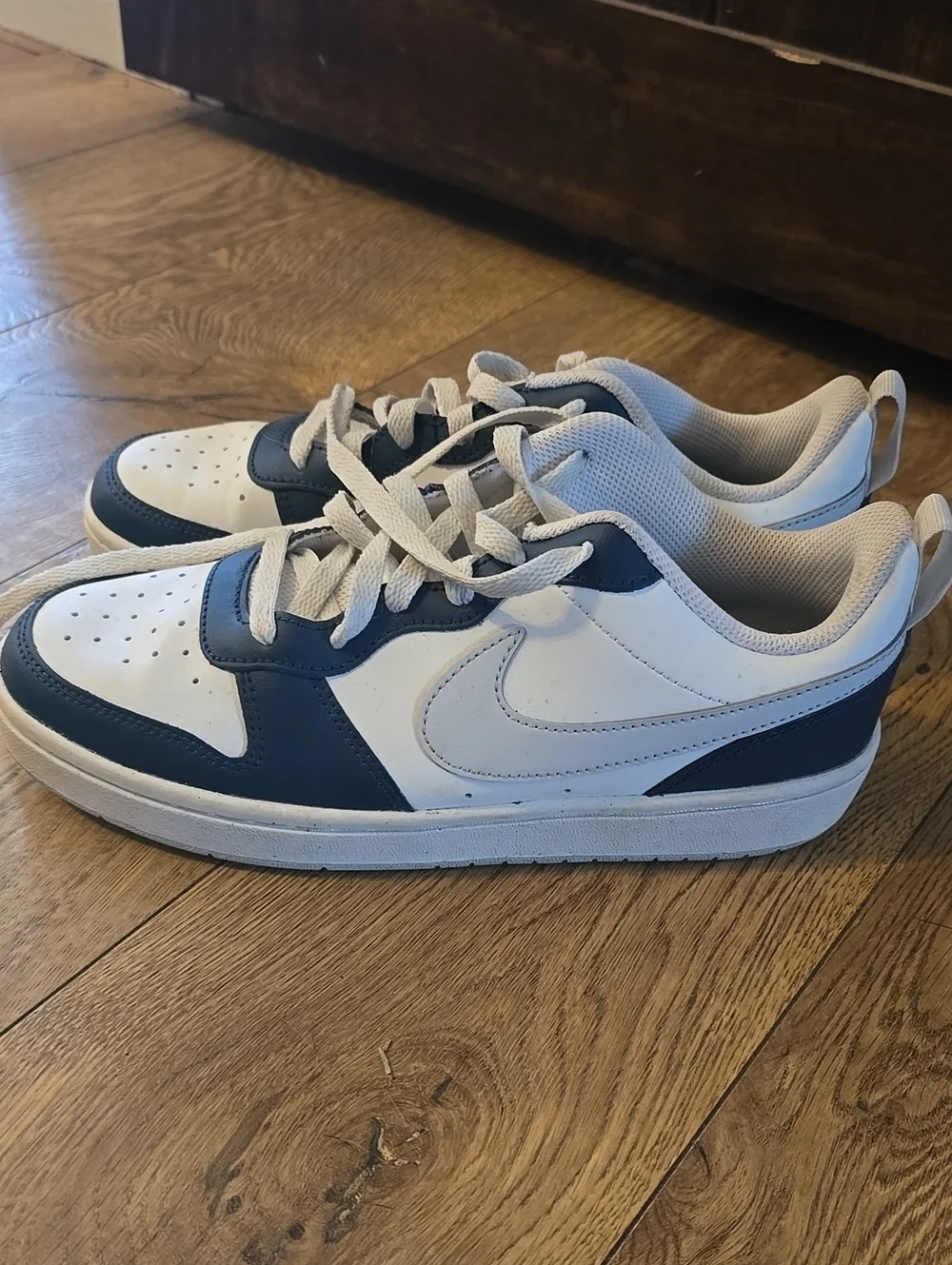 Nike Kids Low-Top Sneakers in White and Navy